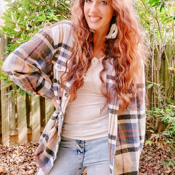 Oversized plaid shacket NWT - Picture 6 of 10